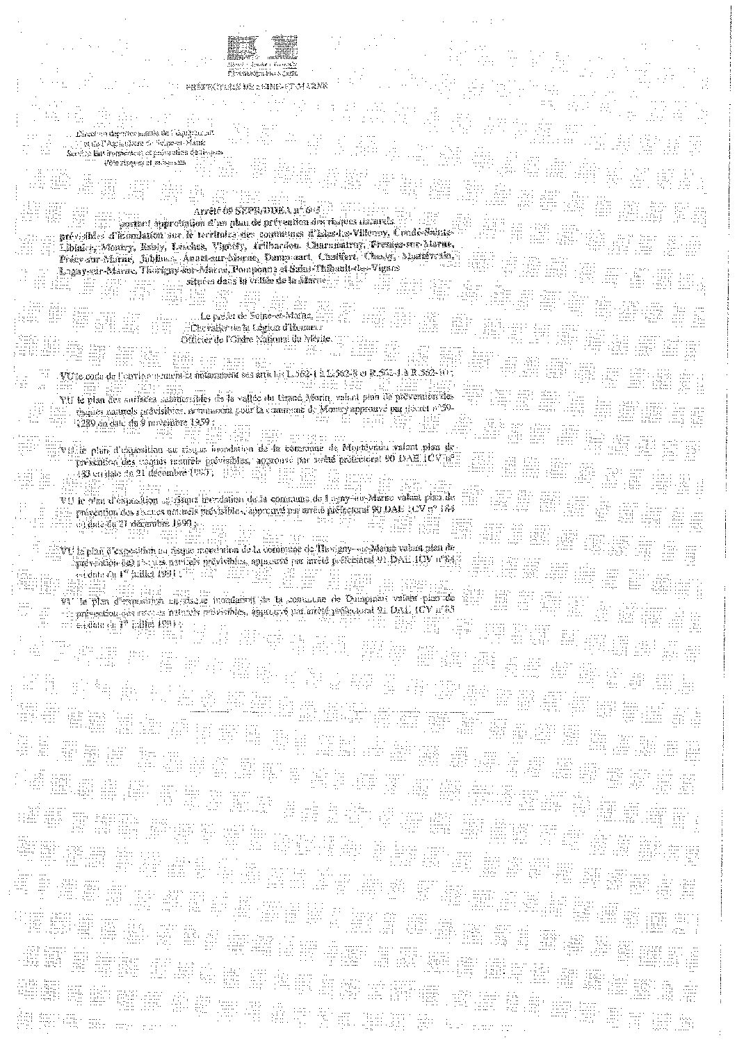 Arrête concernant l’approbation du PPRI