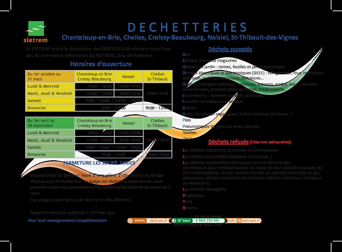 Déchetteries de Marne et Gondoire