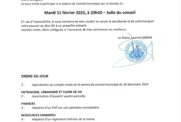 Ordre du jour – Affichage – Conseil municipal 11-02-2025